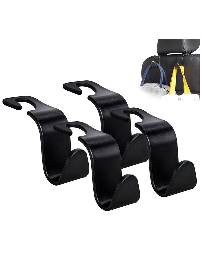4 Pack Car Seat Headrest Hooks, Car Hook Hangers Storage Organizer Interior Accessories for Purse Coats Umbrellas Grocery Bags Handbag - Image 1
