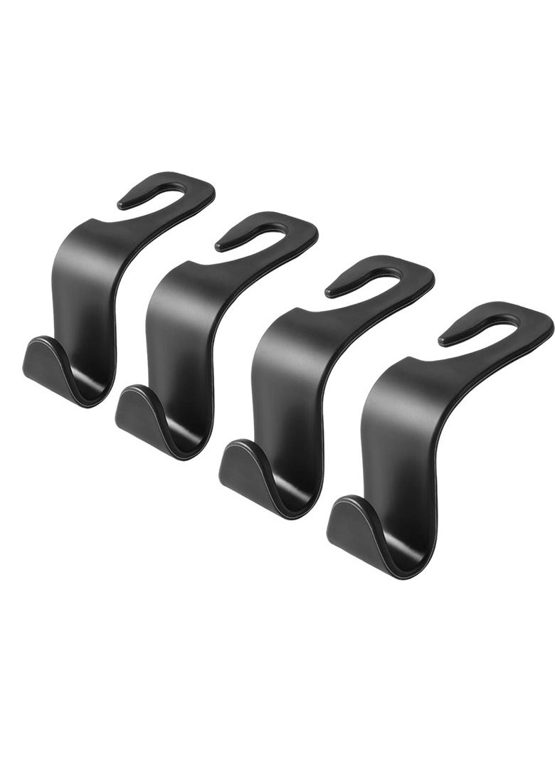 4 Pack Car Seat Headrest Hooks, Car Hook Hangers Storage Organizer Interior Accessories for Purse Coats Umbrellas Grocery Bags Handbag - Image 2