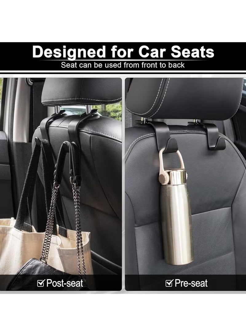 4 Pack Car Seat Headrest Hooks, Car Hook Hangers Storage Organizer Interior Accessories for Purse Coats Umbrellas Grocery Bags Handbag - Image 5