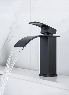 XiuWoo Bathroom Basin Faucet Waterfall Deck Mounted Cold and Hot Water Mixer Basin Faucet Bathroom Sink Deck Faucet  - Image 1