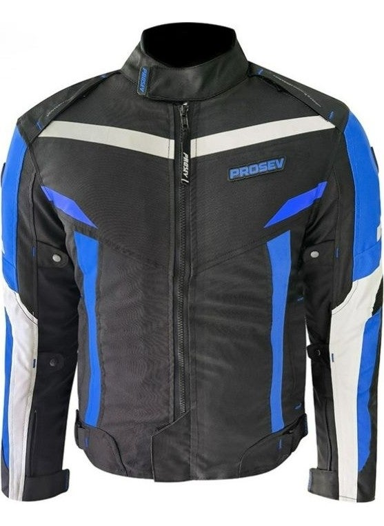 Ebakbak - Motorcycle Jacket 4 Seasons Full Protection Special Oxford 600-D Fabric Motor Jacket Blue - Image 1