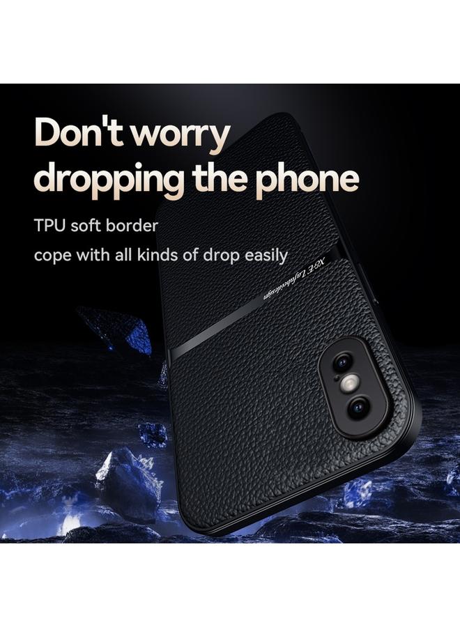 اس-توب جراب هاتف iPhone XS Max مصنوع من جلد الليتشي المغناطيسي بتغطية كاملة ومضاد للصدمات - Image 4