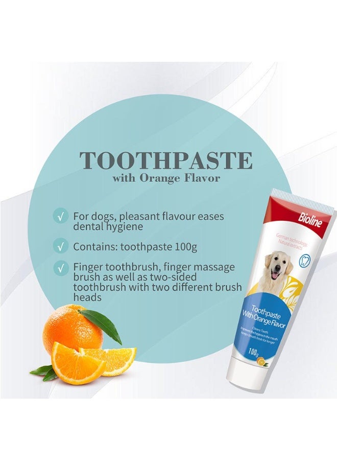 بايولاين بيولاين معجون أسنان للكلاب بنكهة البرتقال 100 جم عناية أسنان، منع تراكم الجير، نفس منعش - Image 3