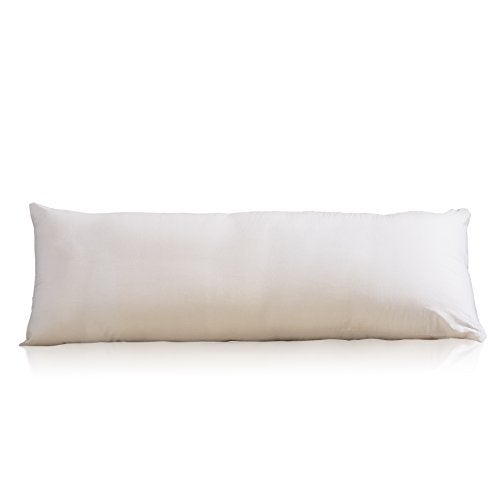 EVOLIVE 100% Cotton Pre-Washed Body Pillow Cover/Case 21"x 54" with Zipper Closure (Cream, 21"x54") - Image 1