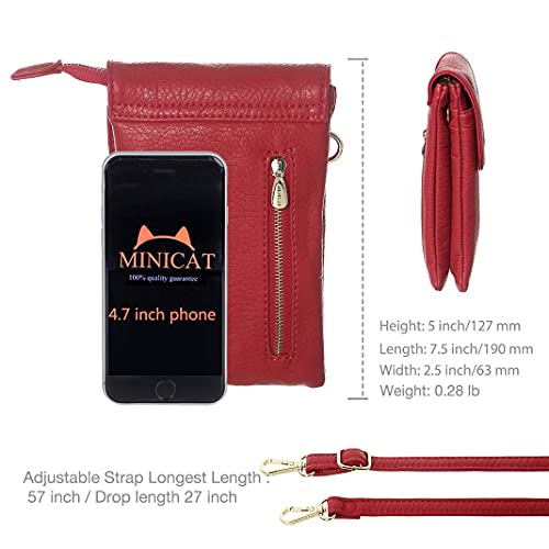 MINICAT Small Crossbody Bags for Women Cell Phone Bag Vegan Leather Cross Body Purse Wallet Purses(Red) - Image 5