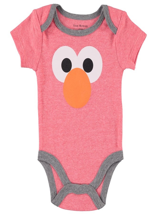 Happy Threads Sesame Street Baby Boys' Bodysuit Three Pack - Baby Bodysuit Multipack - Newborn Girl Clothest (Re/Blue/Green, 0-3 Months) - Image 2