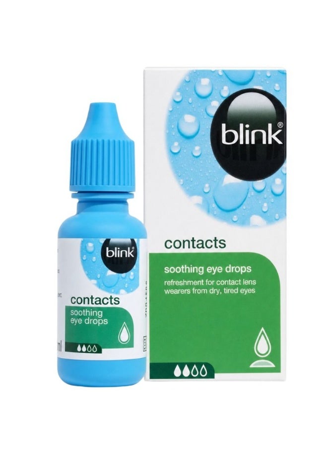 بلينك قطرات Blink Contacts المهدئة للعين (10 مل) | قطرات مرطبة ومخففة لجفاف العين | لمستخدمي العدسات اللاصقة | راحة وانتعاش للعين - Image 1