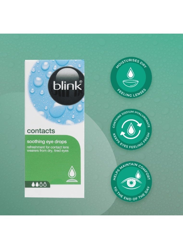 بلينك قطرات Blink Contacts المهدئة للعين (10 مل) | قطرات مرطبة ومخففة لجفاف العين | لمستخدمي العدسات اللاصقة | راحة وانتعاش للعين - Image 5
