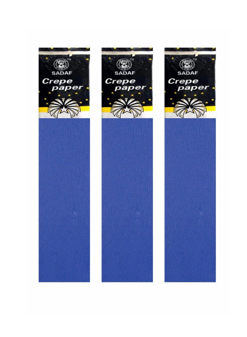 Sadaf Crepe Paper For Art Dark Blue Colour 50x200cm Size (Pack of 3) - Image 2