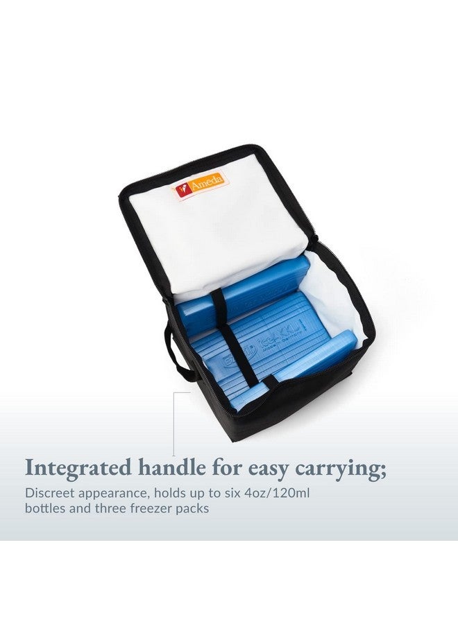 Ameda Mya Cool N Carry Breast Milk Storage System ; Includes Insulated Nylon Carry Bag 3 Freezer Packs 6 4Oz. Bottles With 2Piece Locktight Caps - Image 5