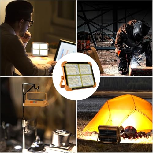 XERGY USB & Solar Rechargeable LED Flood Light - 288 LED's Portable & IP66 Waterproof Outdoor Light for Garden, Camping, Garage, and Emergency Use - Image 5