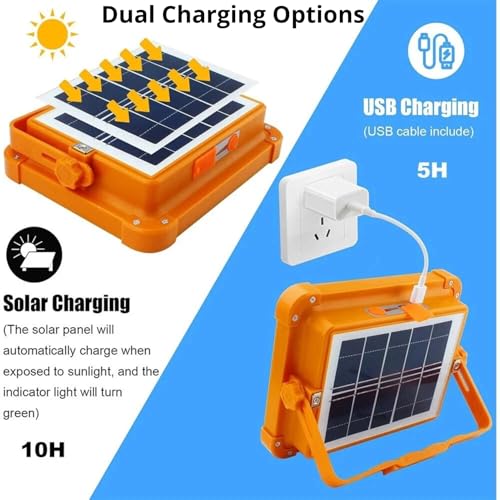 XERGY USB & Solar Rechargeable LED Flood Light - 288 LED's Portable & IP66 Waterproof Outdoor Light for Garden, Camping, Garage, and Emergency Use - Image 3