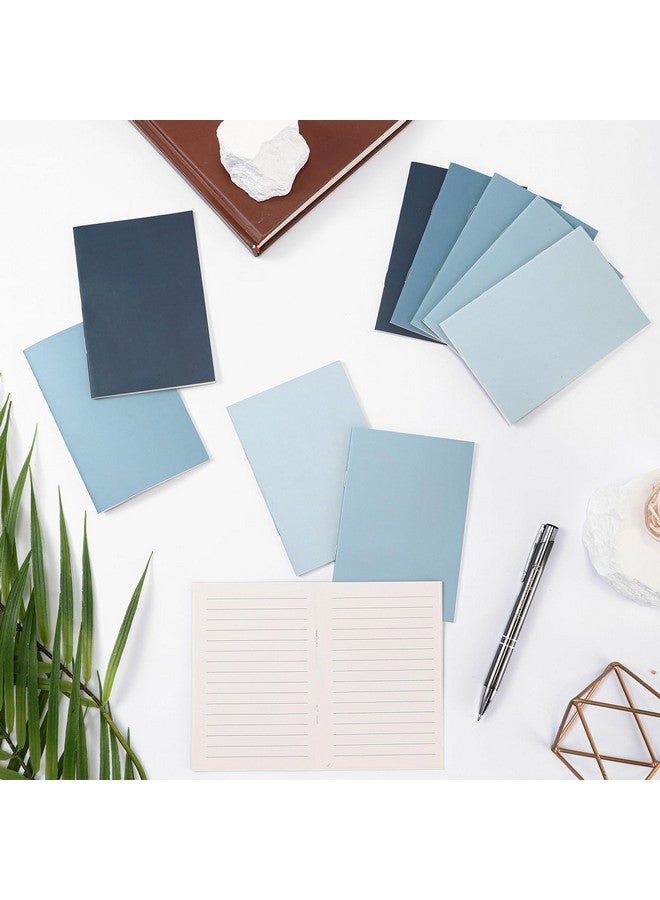 Eaasty 50 Pcs Mini Notebooks Bulk Small Pocket Notepads Gradual Color Journals Colorful Cover Notebooks Christmas Thanksgiving Gifts for Travel Writing Office School Classroom Party (Blue) - Image 4