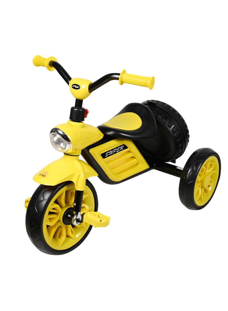 دراجة ثلاثية العجلات للأطفال ، سيكل الأطفال  ، مقاعد قابلة للتعديل ، وصناديق التخزين الخلفية ، هدايا مناسبة للفتيان والفتيات الذين تتراوح أعمارهم بين 2-6 سنة (أصفر)