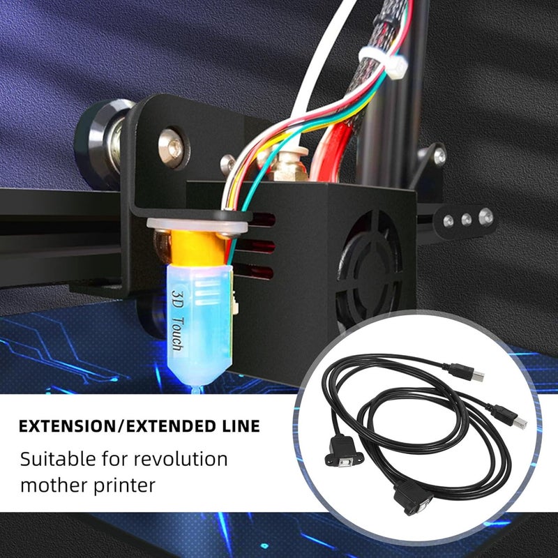 Generic 2pcs Printer Extension Cord Extention Cord Extension Cord Accessory Cord for Printer Cord for Extension Printer Cable Extension Printer Wire Printer Extension Wire Printer Cord PVC, Black - Image 3