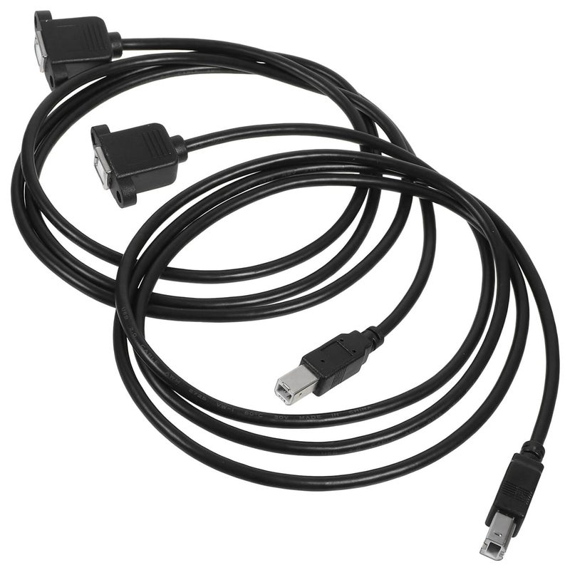 Generic 2pcs Printer Extension Cord Extention Cord Extension Cord Accessory Cord for Printer Cord for Extension Printer Cable Extension Printer Wire Printer Extension Wire Printer Cord PVC, Black - Image 1