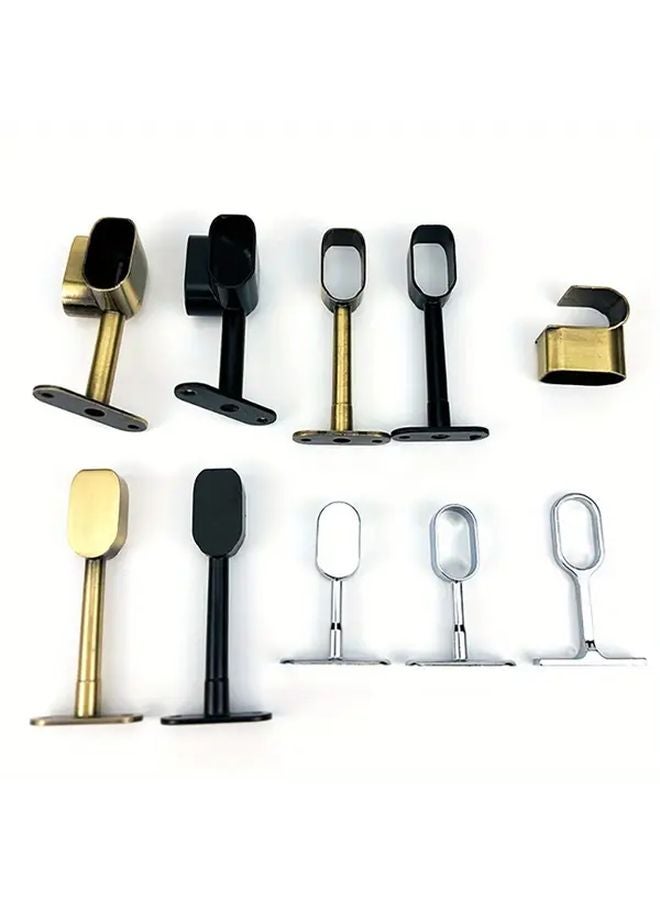 Large Square Tube Black Flange Wardrobe Hanger Hook Rod Closet Hanging Accessories - Image 4