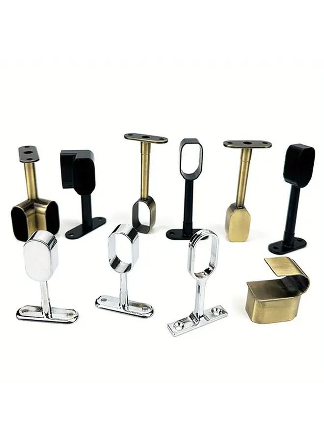 Large Square Tube Black Flange Wardrobe Hanger Hook Rod Closet Hanging Accessories - Image 2