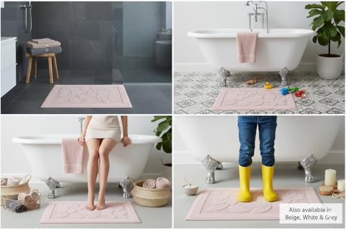 ASTREA TEXTILES Bath Mat - Bath Rug - Bath Mats for Bathroom - Washable Shower Mats - Sink Floor Towels - 100% Turkish Cotton Bathroom Mats (1, Grey) - Image 5