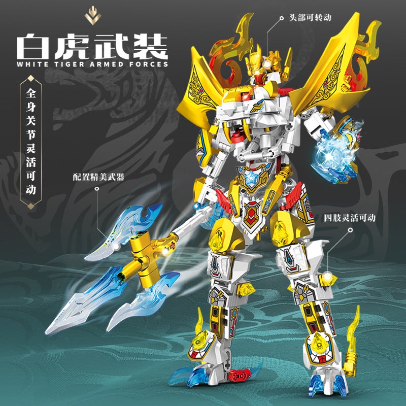 Senbao Building Blocks Steel Mech Transformer Model Wholesale Educational DIY Chinese Trendy Toy for Boys - Image 1