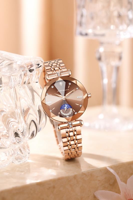Giordano Premium Watch for Women – Elegant Round Cut Glass Dial with Stainless Steel Strap & Quartz Movement - Image 4