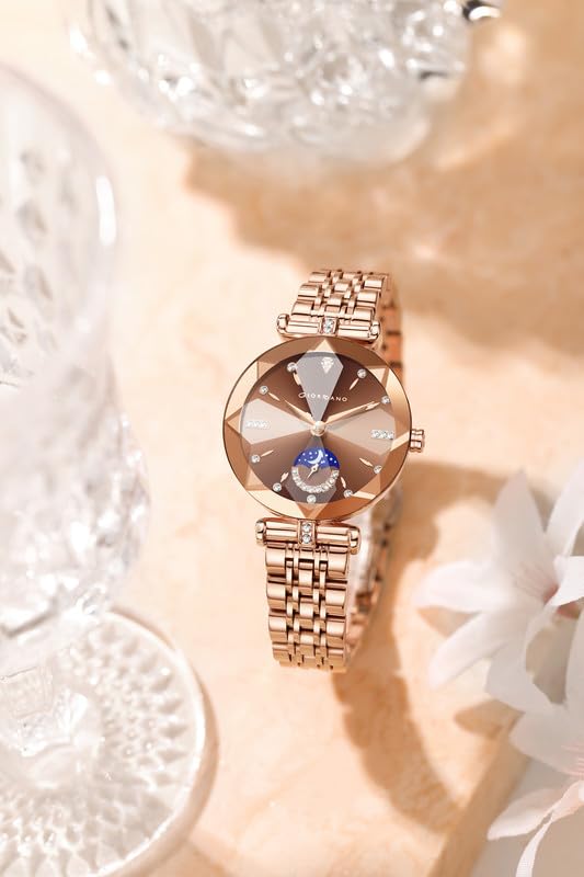 Giordano Premium Watch for Women – Elegant Round Cut Glass Dial with Stainless Steel Strap & Quartz Movement - Image 3