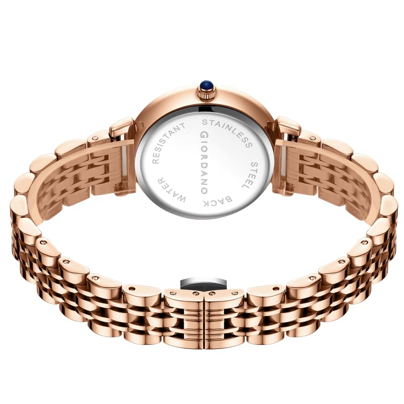 Giordano Premium Watch for Women – Elegant Round Cut Glass Dial with Stainless Steel Strap & Quartz Movement - Image 5