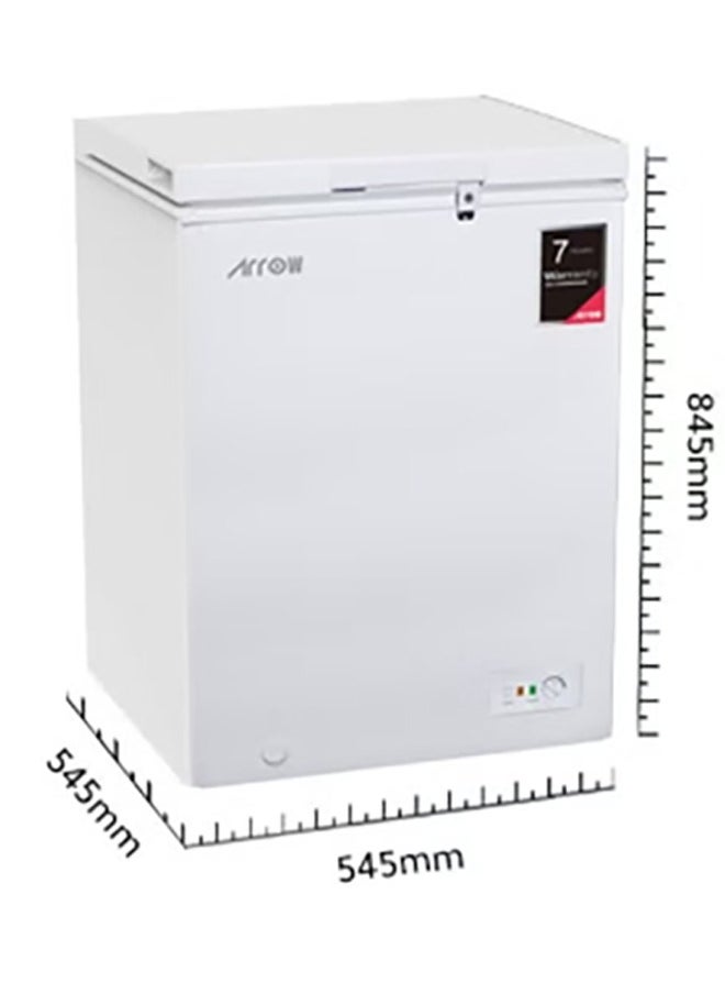 Arrow Chest Freezer 100L 3.5 Cu.Ft with Energy Saving, Super Freeze, Electronic Temperature Control, Manual Defrost, Recessed External Handle, Wheels, White Finish | RO-160F  - Image 2