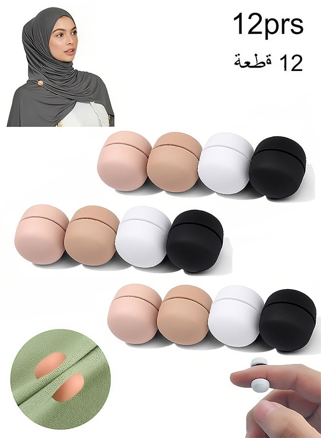 Happy D Strong Magnetic Hijab Pins, 12 Pack Powerful Hijab Magnets Multi-Use Pinless Hijab Magnetic Pins, Colorful Magnet Pins Scarf Magnetic Pin No-Snag Brooch Clasp for Clothes Dress Scarves (Matte) - Image 1