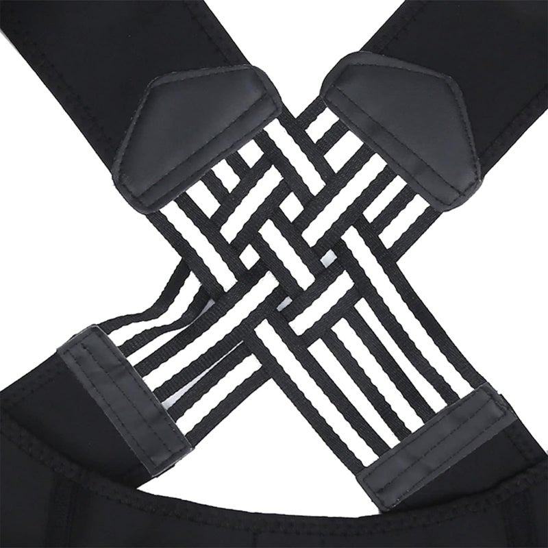 Back Posture Corrector: XXXL Black Breathable Elastic - Relieve Back Pain Fatigue Back Support Brace for Women Office & Daily Use - Image 4