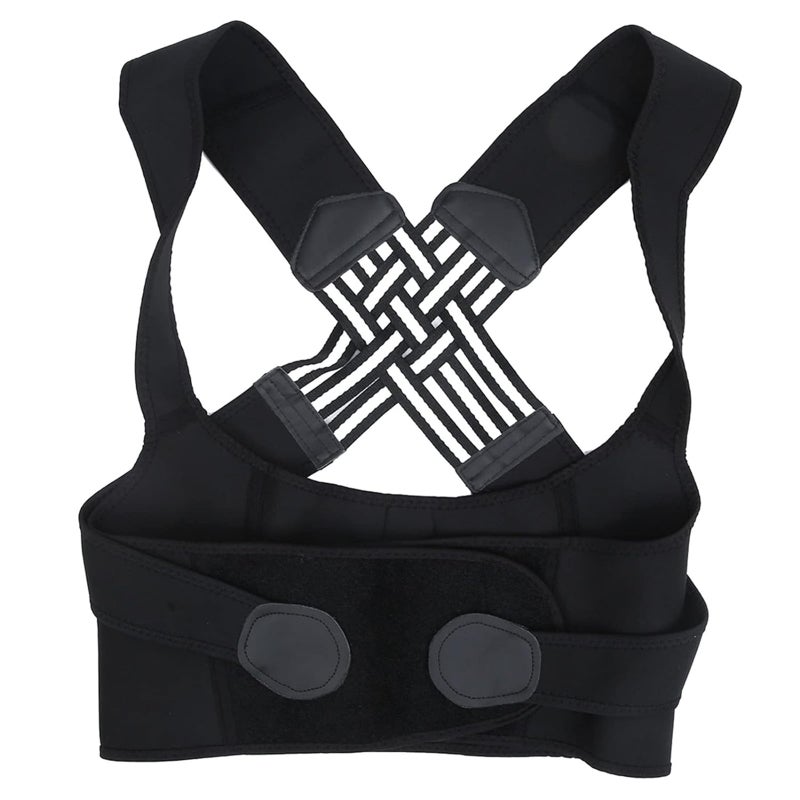 Back Posture Corrector: XXXL Black Breathable Elastic - Relieve Back Pain Fatigue Back Support Brace for Women Office & Daily Use - Image 3