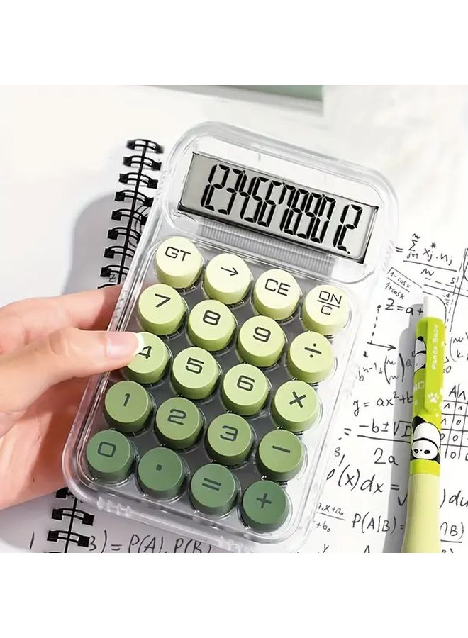 Purple Transparent Calculator Large Screen Ergonomic Easy Press Buttons Office Home Use - Image 1