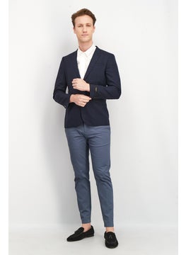 SELECTED Men Regular Fit Textured Long Sleeve Blazer, Midnight Blue  - Image 2