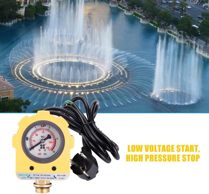 كلاراكو مفتاح التحكم في ضغط مضخة المياه، وحدة تحكم في الضغط 220 فولت 10 بار، مفتاح إلكتروني لمضخة المياه (قابس الاتحاد الأوروبي) مضخة مياه تعمل بالطاقة الشمسية، مفتاح ضغط مضخة المياه - Image 2