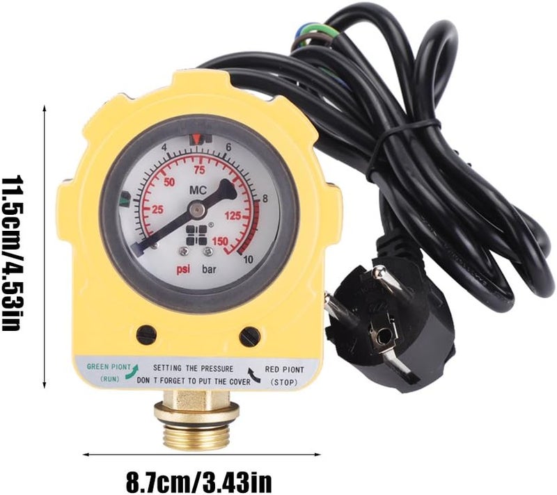 كلاراكو مفتاح التحكم في ضغط مضخة المياه، وحدة تحكم في الضغط 220 فولت 10 بار، مفتاح إلكتروني لمضخة المياه (قابس الاتحاد الأوروبي) مضخة مياه تعمل بالطاقة الشمسية، مفتاح ضغط مضخة المياه - Image 5