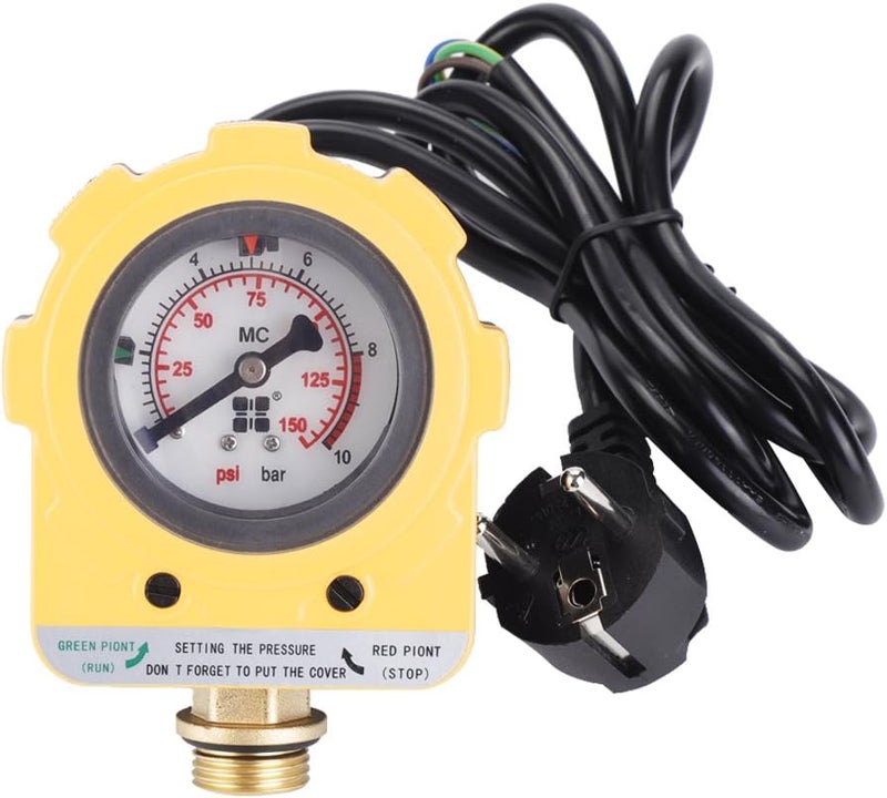 كلاراكو مفتاح التحكم في ضغط مضخة المياه، وحدة تحكم في الضغط 220 فولت 10 بار، مفتاح إلكتروني لمضخة المياه (قابس الاتحاد الأوروبي) مضخة مياه تعمل بالطاقة الشمسية، مفتاح ضغط مضخة المياه - Image 3