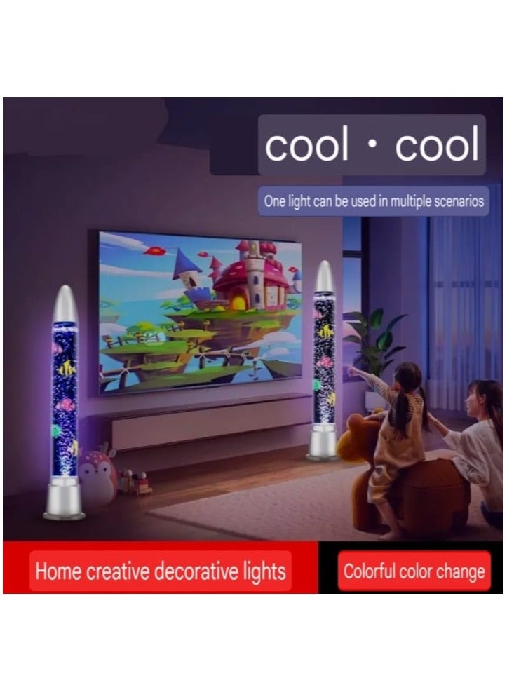 مصباح LED على شكل سمكة فقاعات مائية بارتفاع 70 سم، مصباح طاولة ديكور منزلي - Image 3