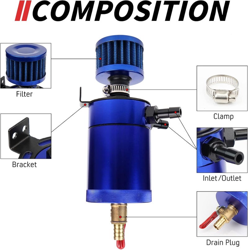 WENJTP 150ml Oil Catch Can Kit with Adapters - Image 4