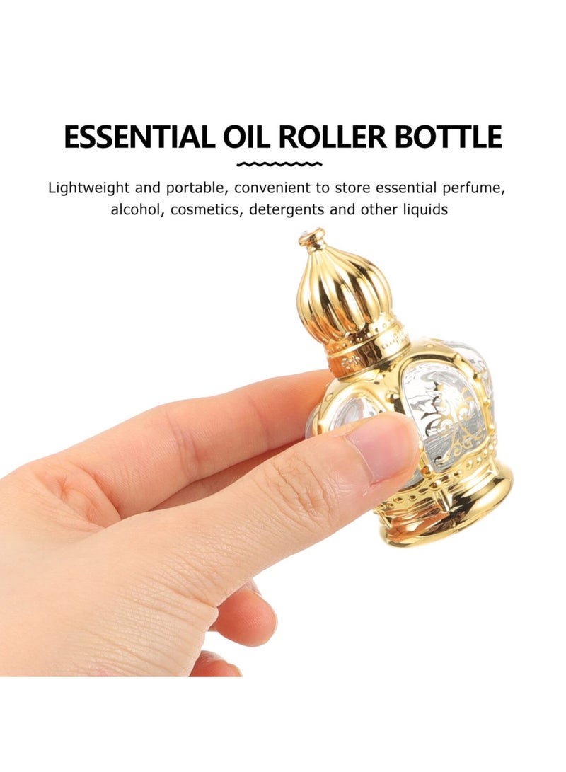 Set of 2 Refillable 10ml Crystal Glass Roller Bottles for Essential Oils, Vintage Style Perfume Containers, Perfect for Travel and DIY - Image 2