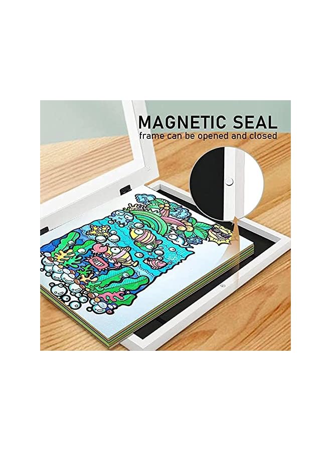 The Bros 2PCS Kids Art Frame Front A4 Picture Frames Opening Frames Artwork Display Storage Frames For Children Drawing Crafting Children Art Projects For Children Drawing Crafting Schoolwork Home Office - Image 4