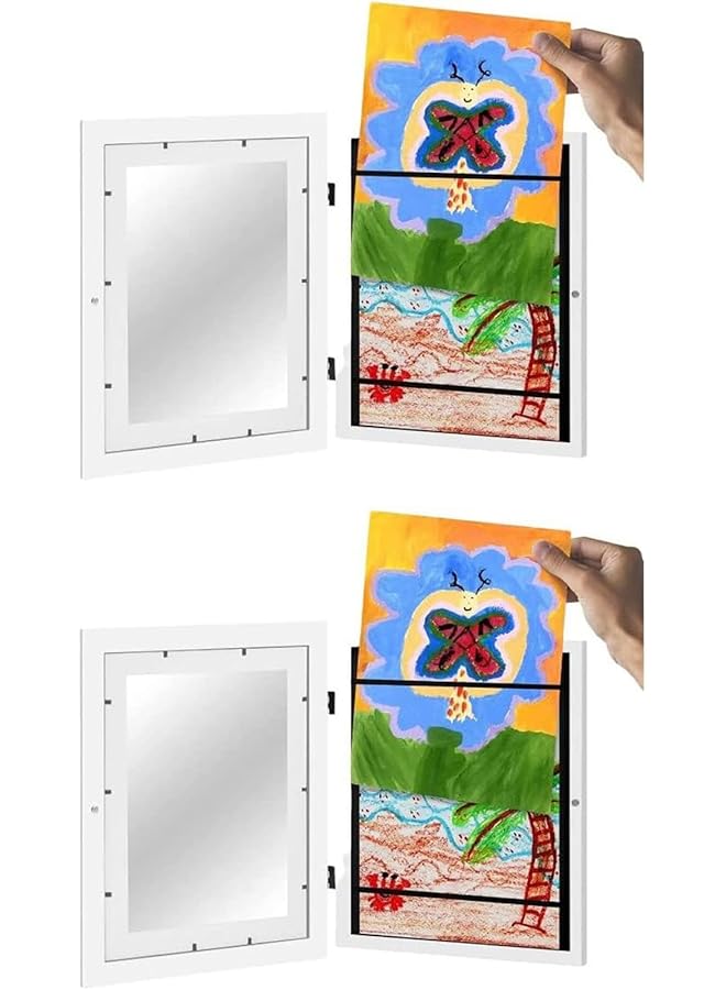 The Bros 2PCS Kids Art Frame Front A4 Picture Frames Opening Frames Artwork Display Storage Frames For Children Drawing Crafting Children Art Projects For Children Drawing Crafting Schoolwork Home Office - Image 1