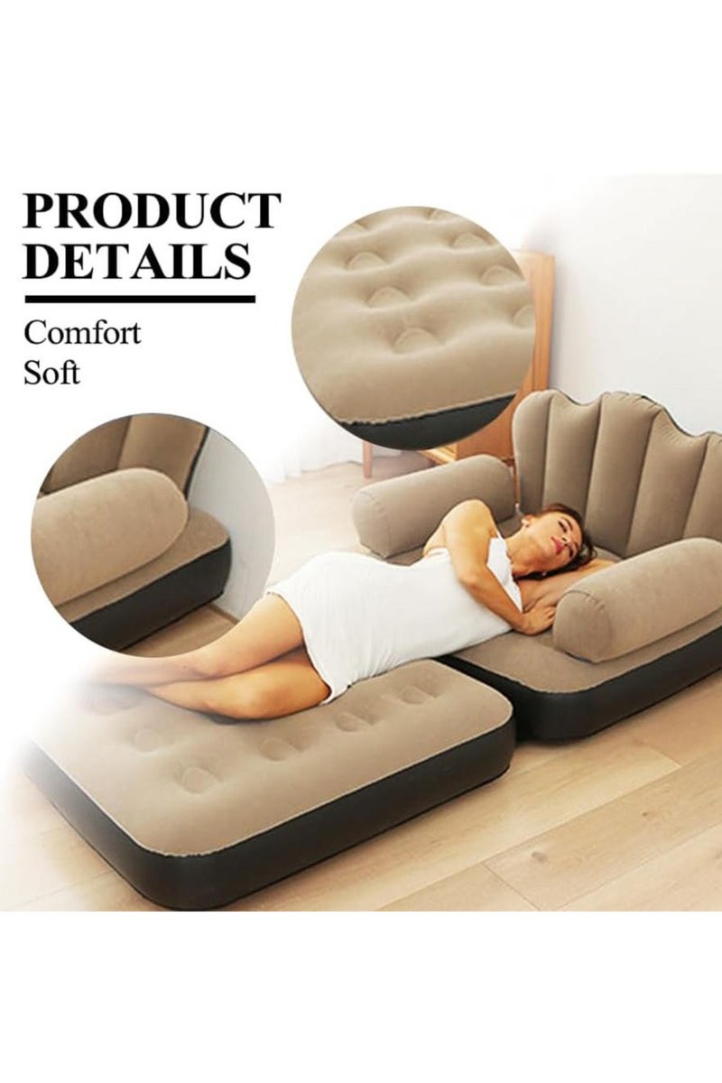 تراديو أريكة قابلة للنفخ لغرفة المعيشة، سرير هوائي مع مجموعة كرسي مضخة، أريكة قابلة للنفخ، أثاث منزلي، مورد ويليان - Image 4