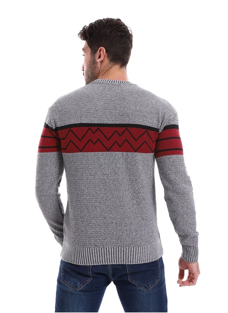 Wool Mens Pullover With Multi Design