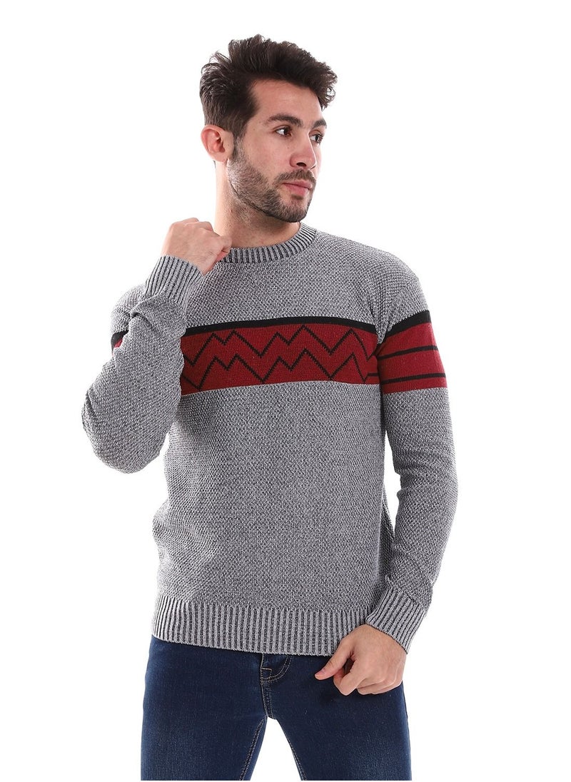 Wool Mens Pullover With Multi Design