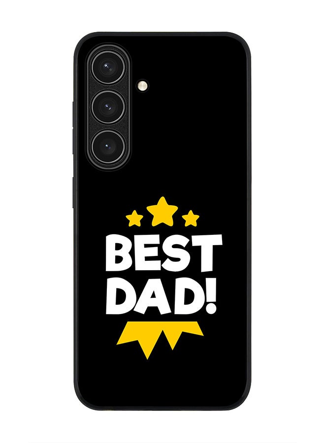 Stylizedd Rugged Black edge case for Samsung Galaxy S24 FE, Slim fit Soft Case Flexible Rubber Edges Anti Drop TPU Gel Thin Cover -  Best Dad Medal - Image 1