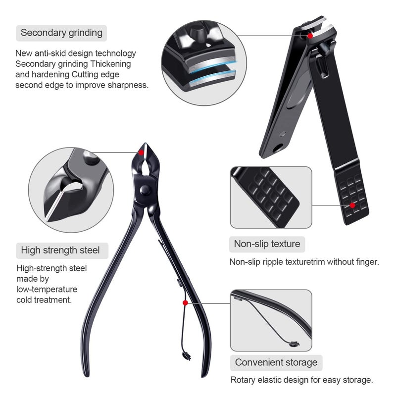 KV.YSHQLNE Manicure Set Pedicure Kit Womens Nail Clippers Set 32 in 1 Professional Grooming Care Tools Nail Kit Including Facial, Fingernails and Toenails Care with Travel Case Women (Gray_32 in 1) - Image 3