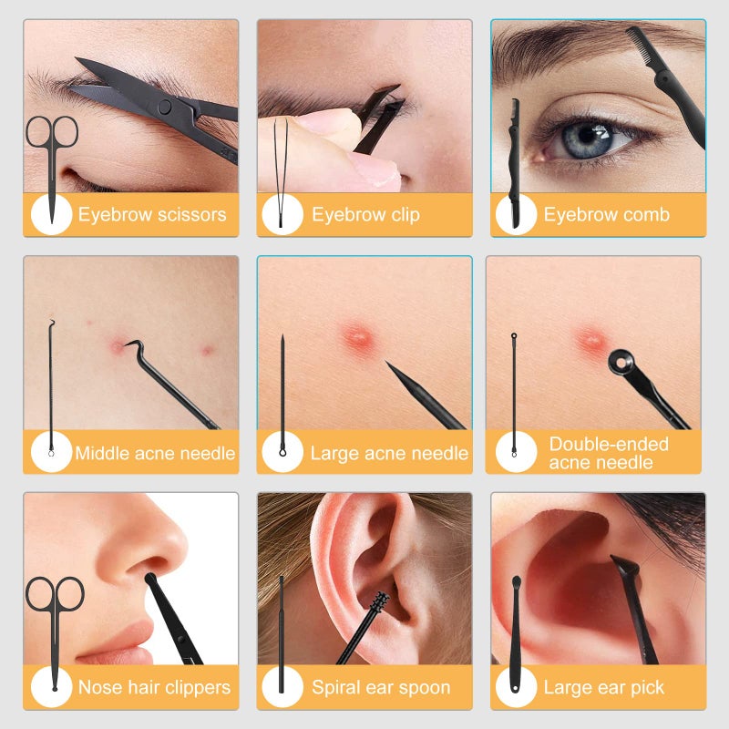 KV.YSHQLNE Manicure Set Pedicure Kit Womens Nail Clippers Set 32 in 1 Professional Grooming Care Tools Nail Kit Including Facial, Fingernails and Toenails Care with Travel Case Women (Gray_32 in 1) - Image 4