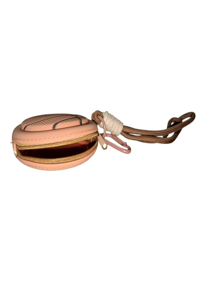 ONE POINT COLLECTIONS Basketball Shape Mini Coin Pouch with Hanging Loop - Portable Zipper Wallet Case for Coins, Earbuds & Small Essentials, Stylish Silicone Storage Pouch with Keychain Strap for Kids & Adults - Image 5