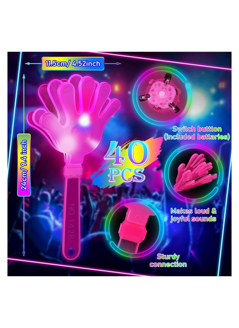 SYOSI - Hand Clappers 40 Pcs Hand Clappers LED Light Up Noisemaker Toys Plastic Noise Makers Party Favor Game Accessories for Kids Adult Sporting Events Fiesta Birthday Concert Gift Supplies - Image 1