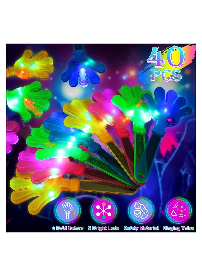 SYOSI - Hand Clappers 40 Pcs Hand Clappers LED Light Up Noisemaker Toys Plastic Noise Makers Party Favor Game Accessories for Kids Adult Sporting Events Fiesta Birthday Concert Gift Supplies - Image 1